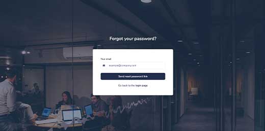 Forgot password page preview