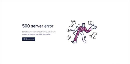 500 server error page preview