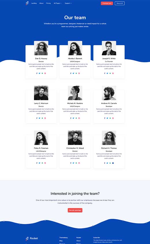 Team page preview