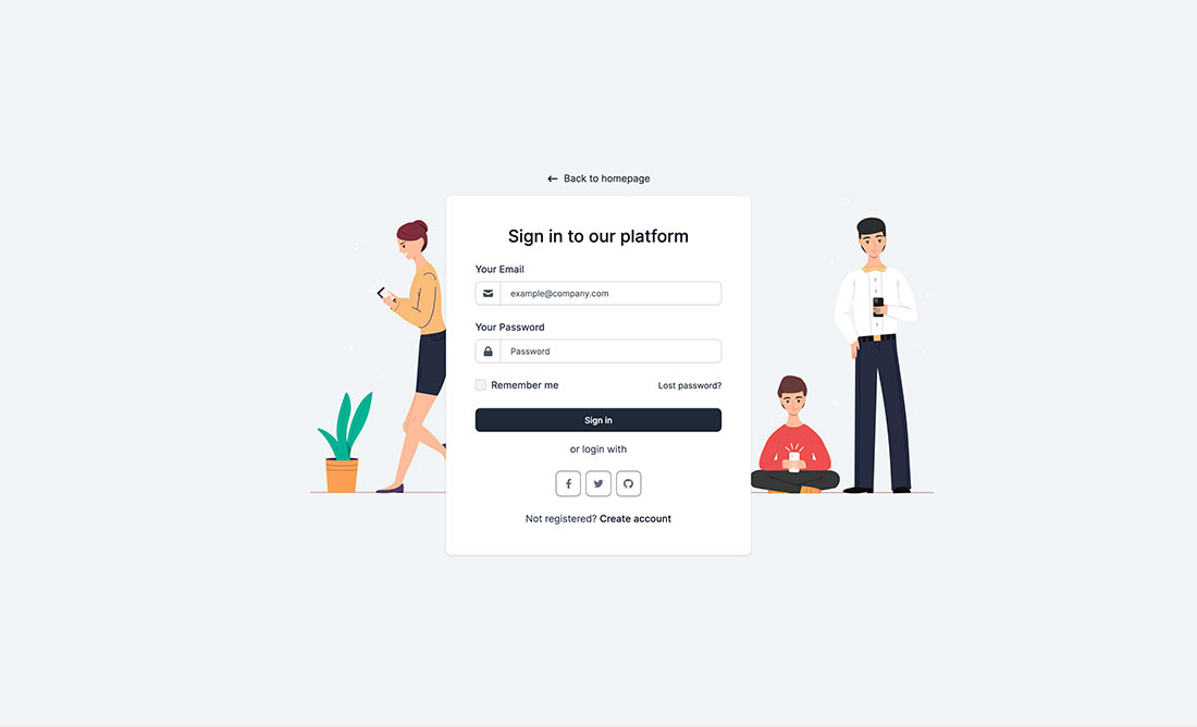 Sign In page preview