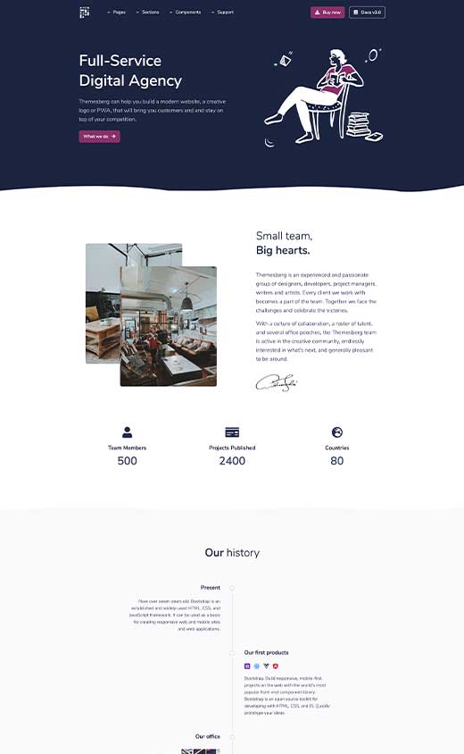 About company page preview