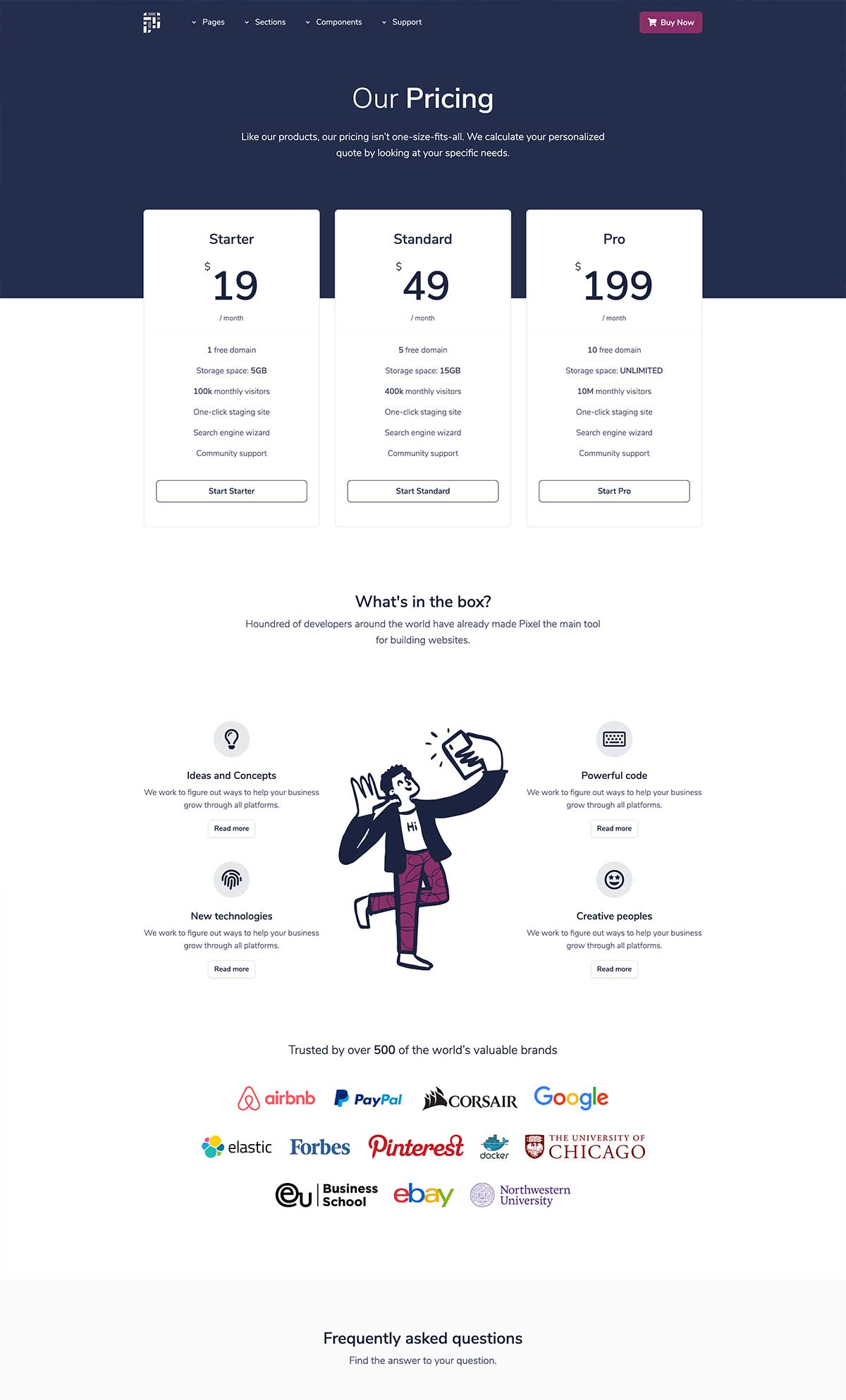 Pricing page